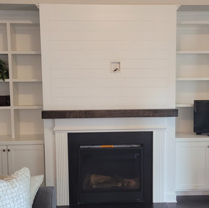 Birch Mantel with Shiplap Surround