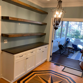 Built In Bar with Floating Shelves