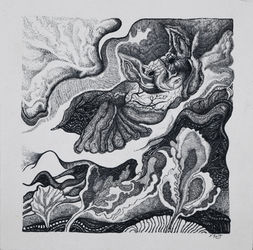 Songe d'une chauve-souris.42x42encre pascale Roux.2017.jpg