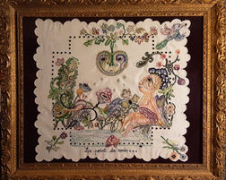 Le Point de Rosée.Broderie et encre. 2021. H43,5x51cm. Pascale Roux.jpg