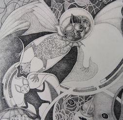 Gris chauve-souris  encre 42x42Pascale Roux.JPG