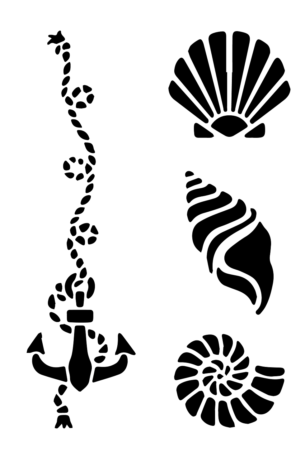 Miniatură: Sablon decorativ reutilizabil A4 - Seaside (1282)