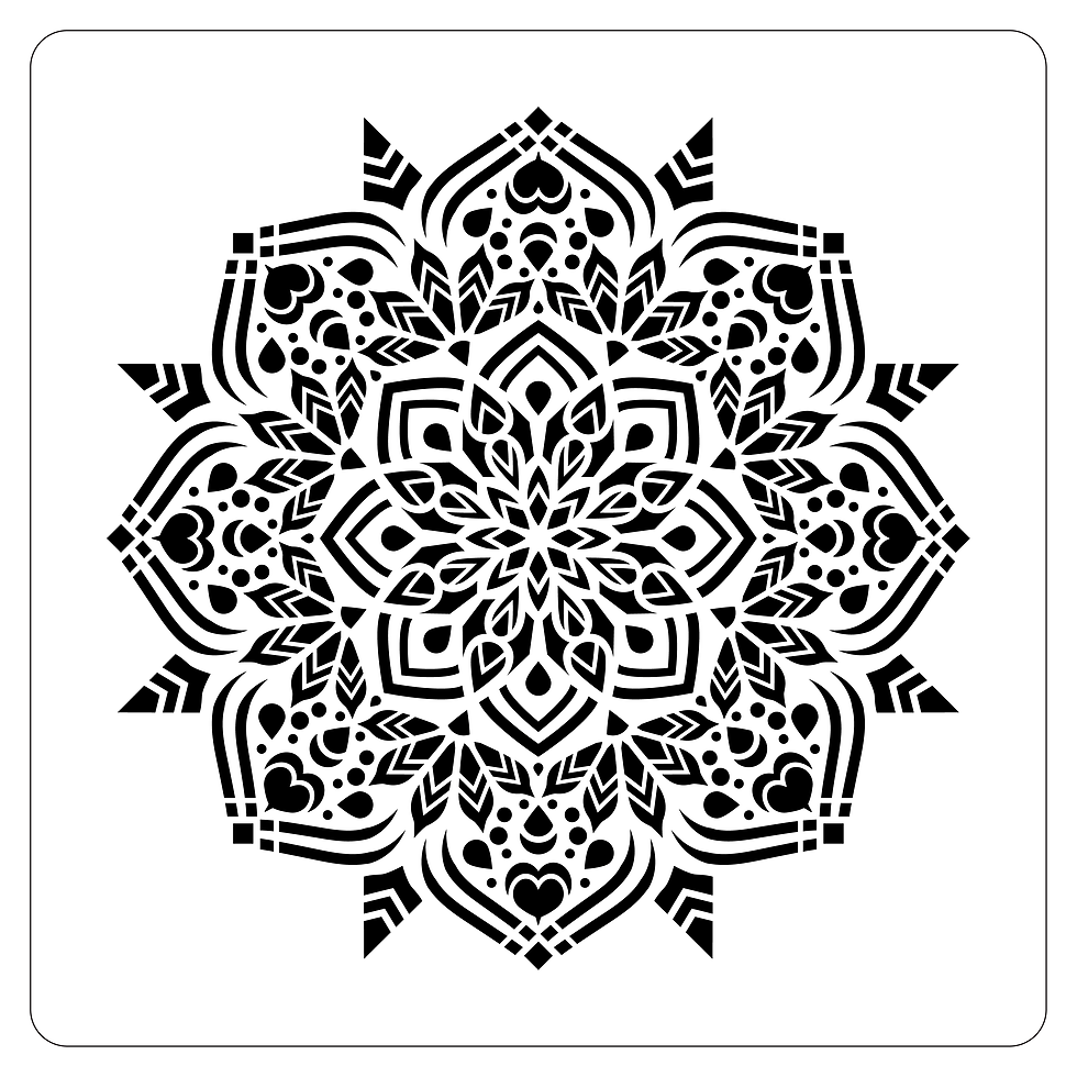 Miniatură: Sablon decorativ reutilizabil 3D Maki Mandala (6152)