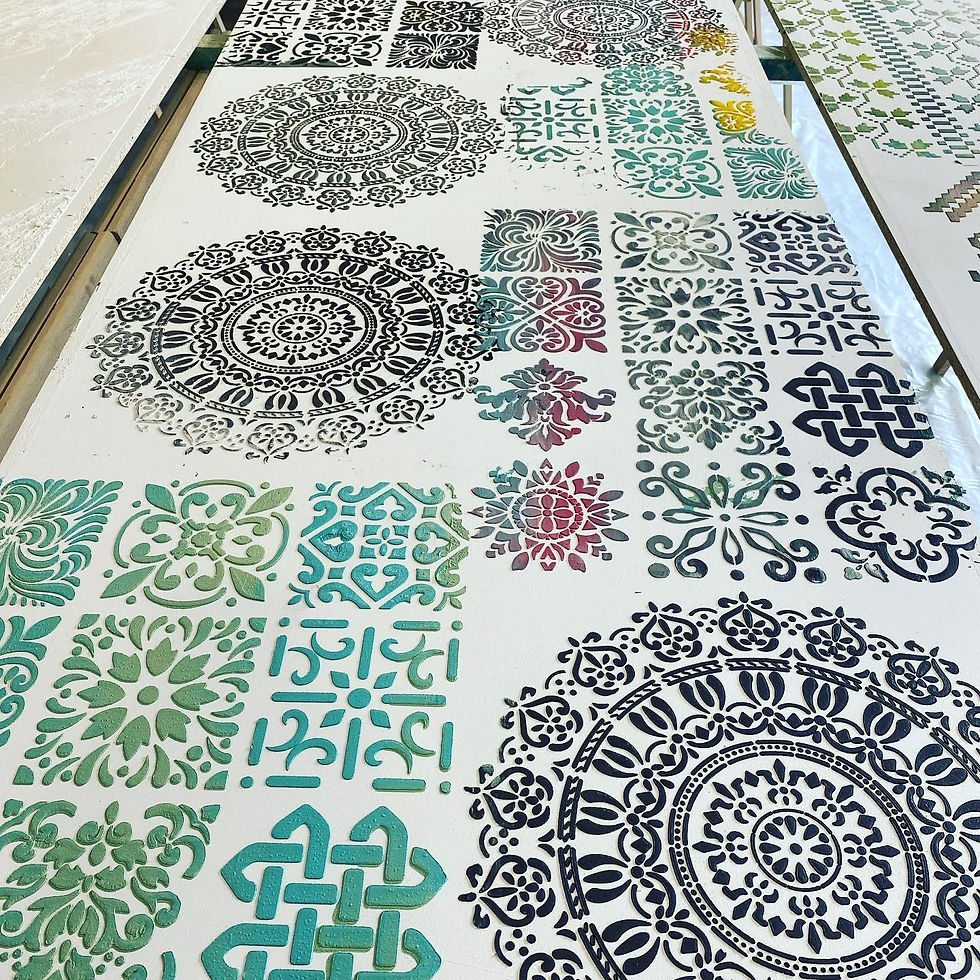 Miniatură: Sablon decorativ reutilizabil 3D Mandala Spring (6058)