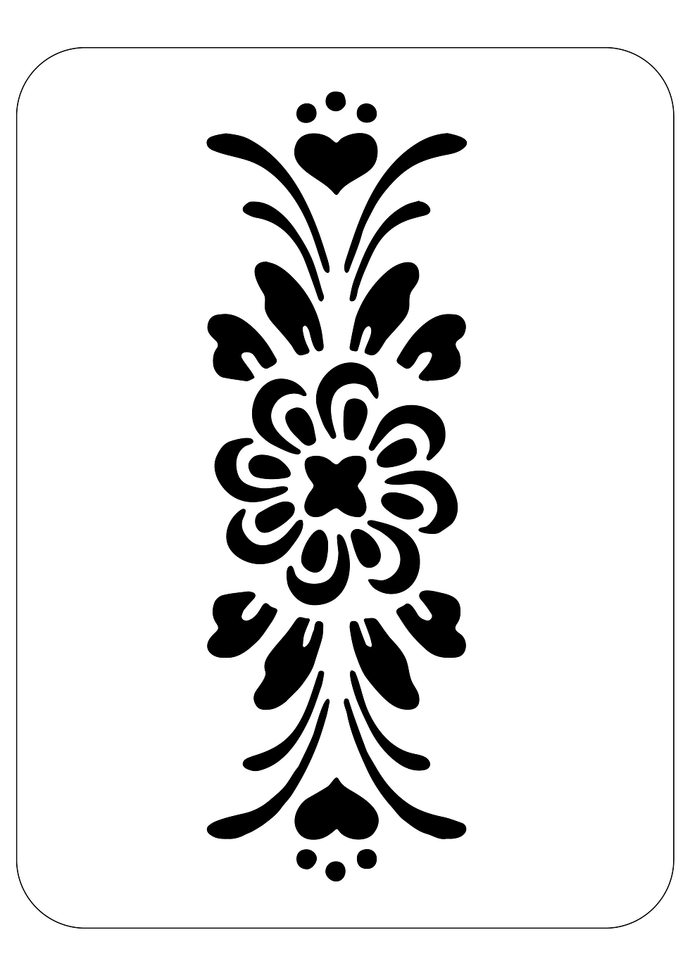 Miniatură: Sablon decorativ reutilizabil A4 -  Flower Heart (1223)