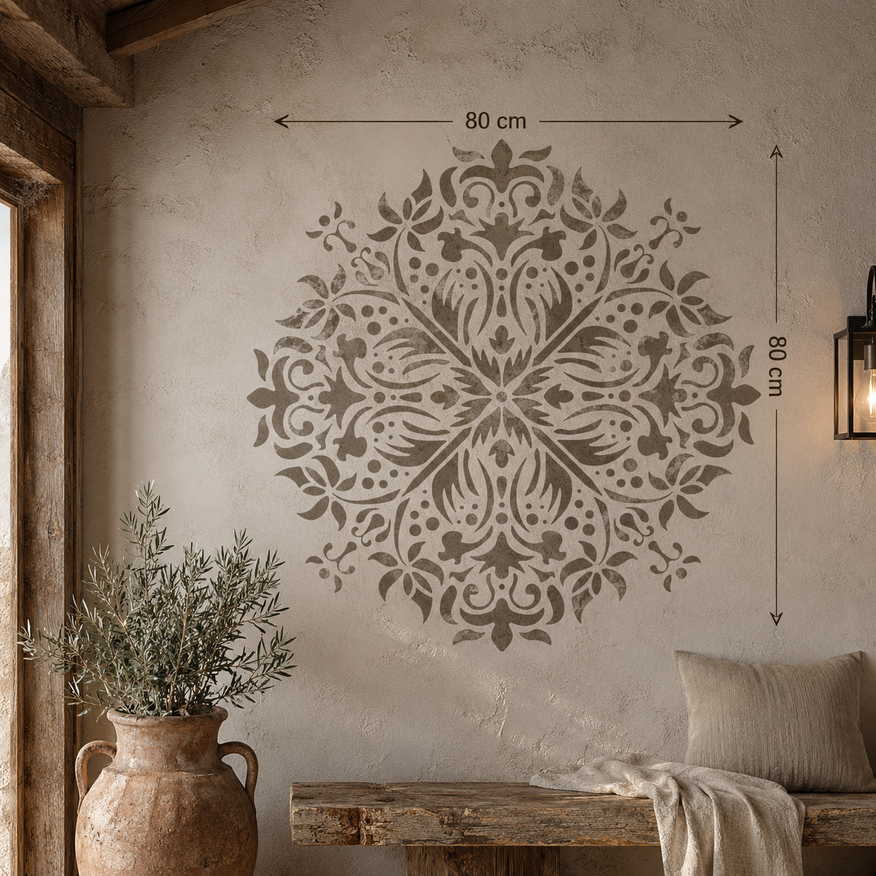 Sablon decorativ reutilizabil 3D Mandala Buds (6119)