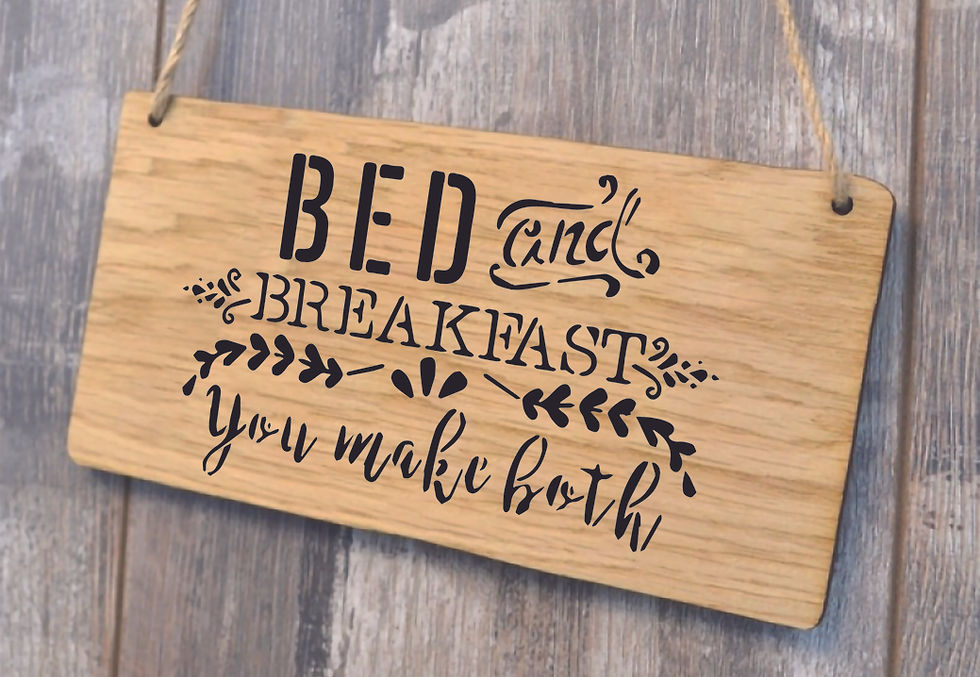 Miniatură: Sablon decorativ reutilizabil A4 - Bed & Breakfast(1082)