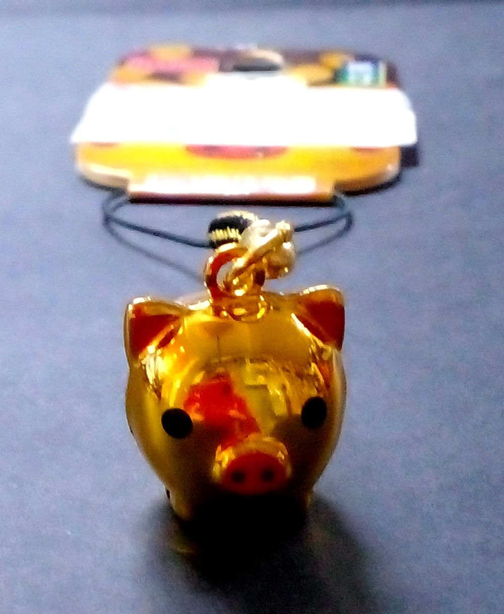 Chaveiro / Pingente para Celular Porquinho Guizo