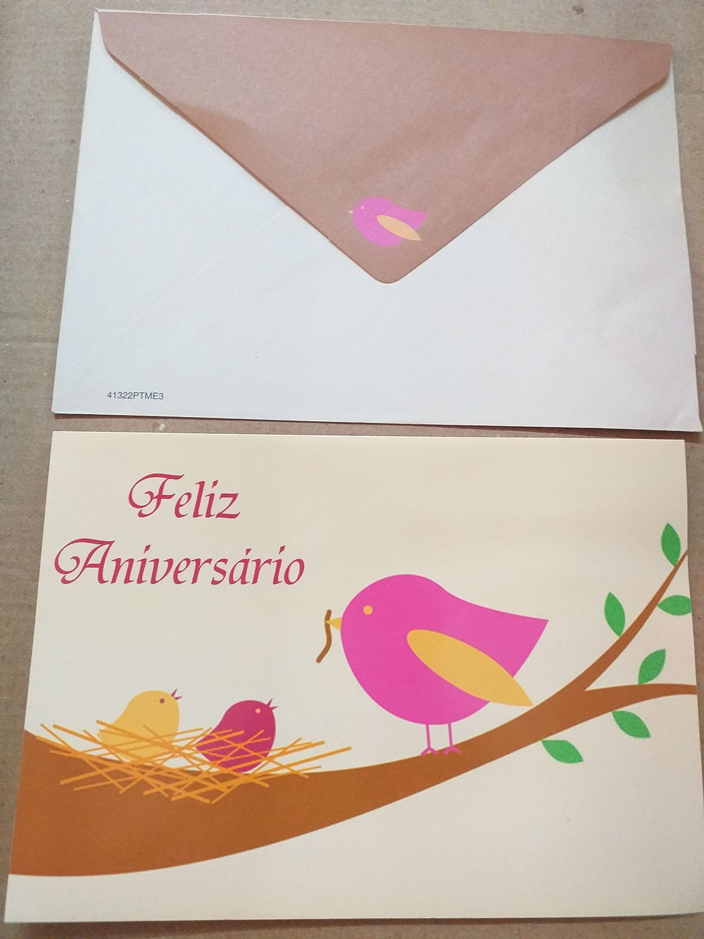 Cartão Feliz Aniversário Passarinho