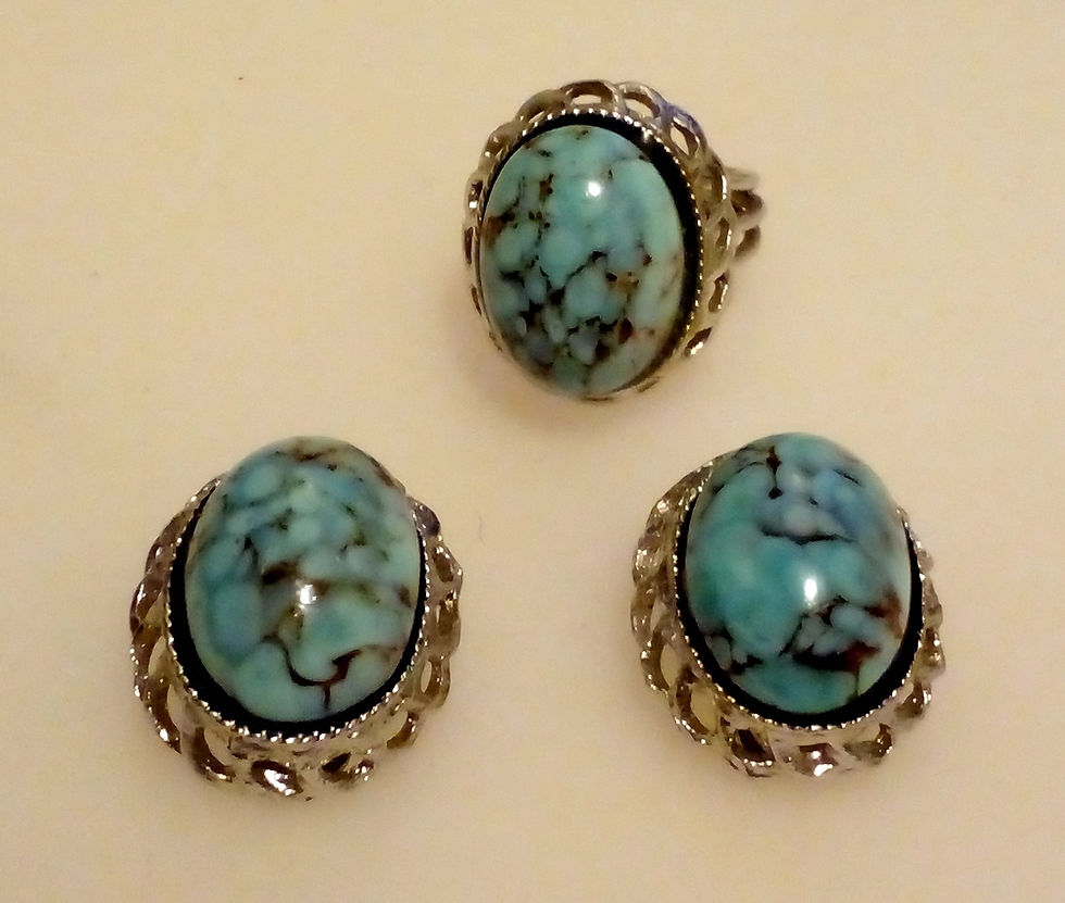 Miniatura: Conjunto Turquesa Cabochão