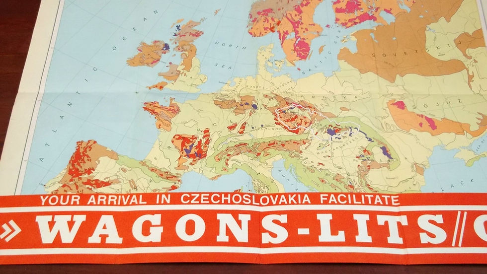 Miniatura: Mapa da Posição Geológica da República Tcheca - 1968