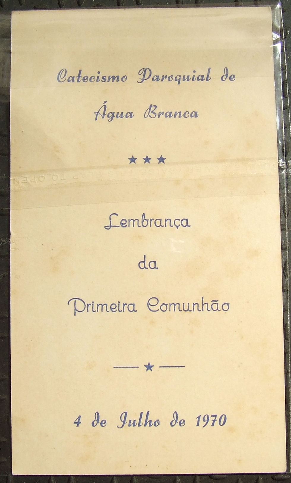 Miniatura: Santinho Lembrança da Primeira Comunhão