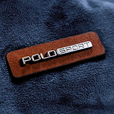 Ralph Lauren Polo Sport metal and leather logo badge