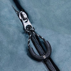 U shape black zipper cord puller with customized deboss logo of marina yatching