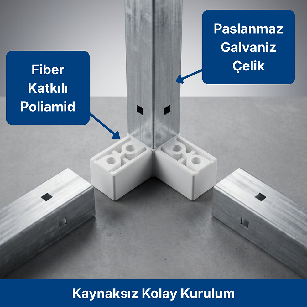 Küçük resim: Profimod® Galvaniz Profil 10 m² Likya Large Modüler Sera İskeleti