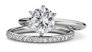 Platinum solitaire and matching wedding band