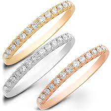 3 colour gold full eternity diamond bands