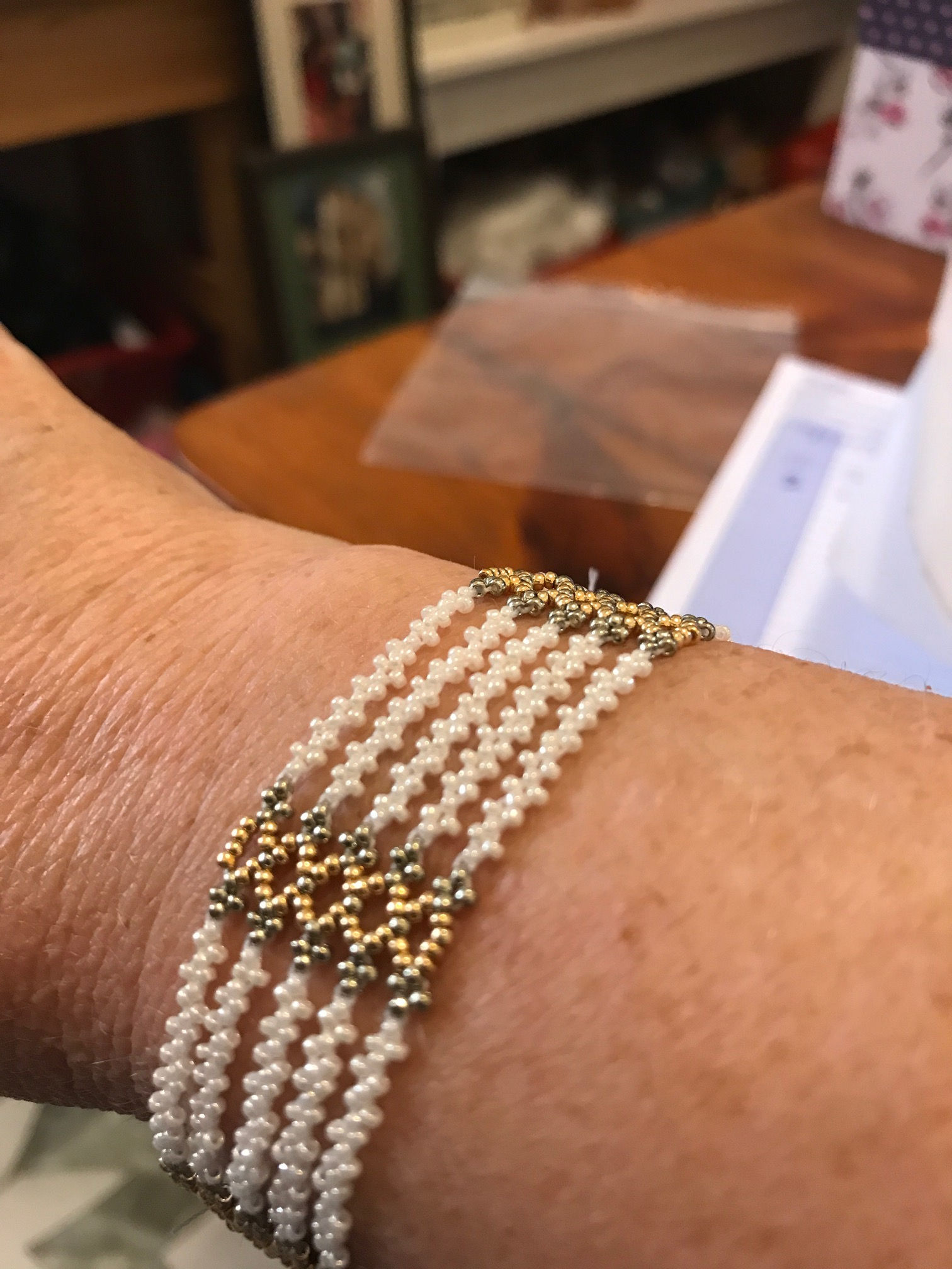 Pearl-Colored  Version of Jane Austen's Bracelet