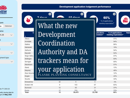 Eye-level view of a computer screen displaying a development application tracking dashboard