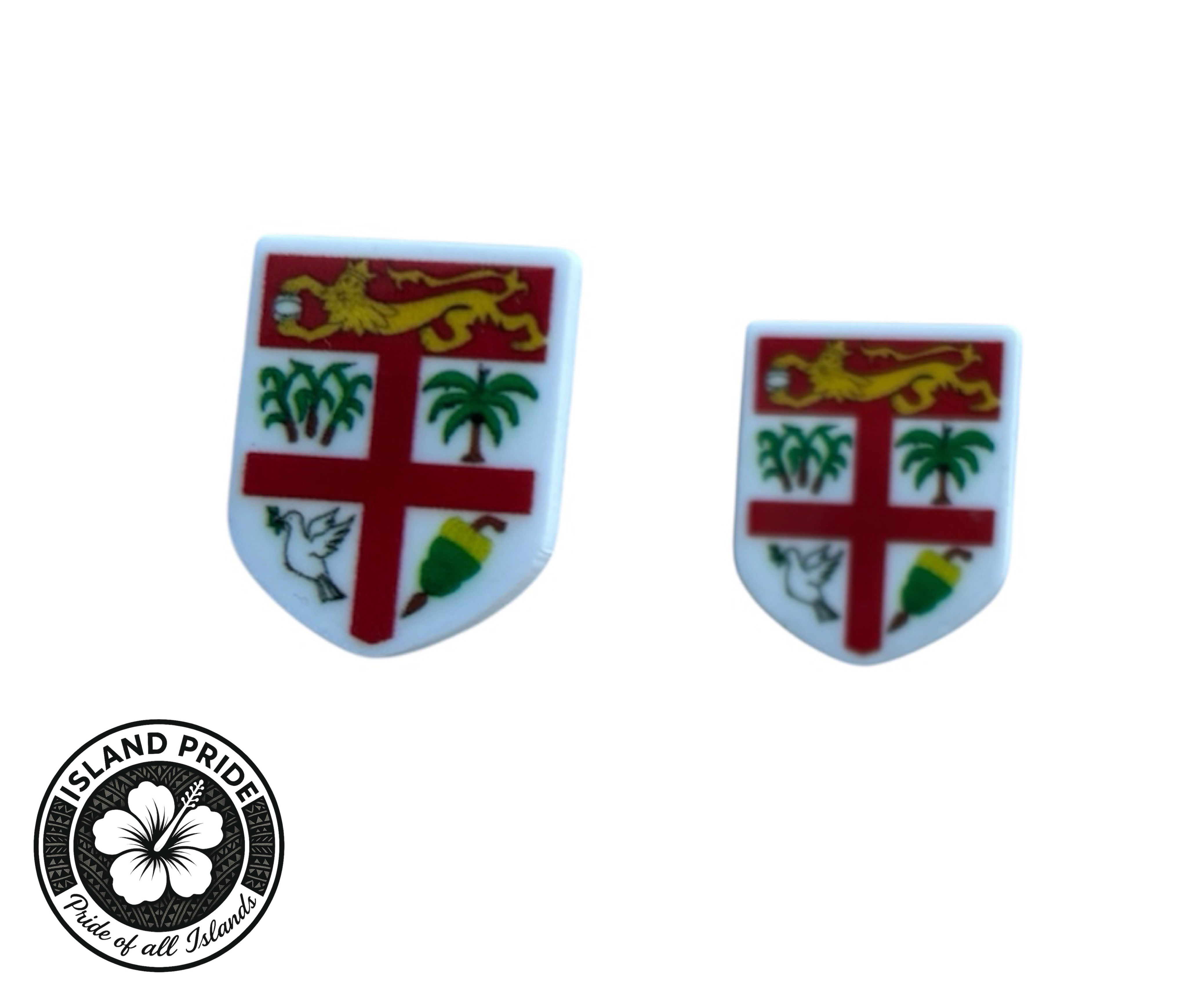 Fijian Shield Stud Earrings 2cm