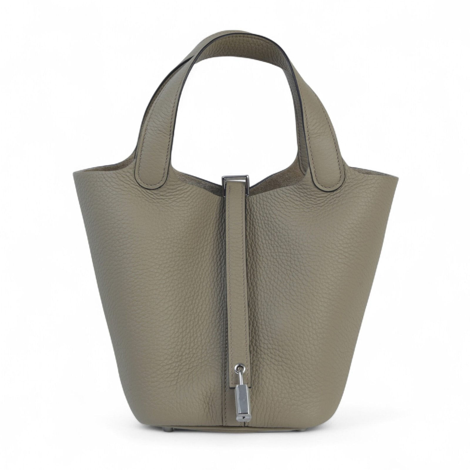 Picotin Lock PM Beige Marfa Clemence Leather Bucket Bag – Silver Hardware - ArvelleParis