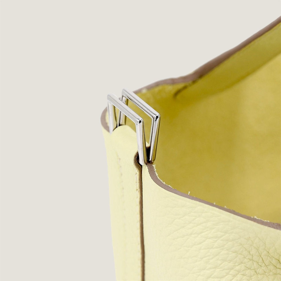 Thumbnail: Picotin Lock PM Jaune Milton Clemence Leather Bucket Bag – Silver Hardware - ArvelleParis