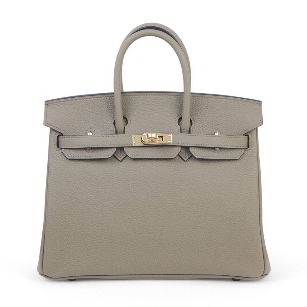 25cm Beige Marfa Togo Leather Handbag – Gold Hardware - ArvelleParis