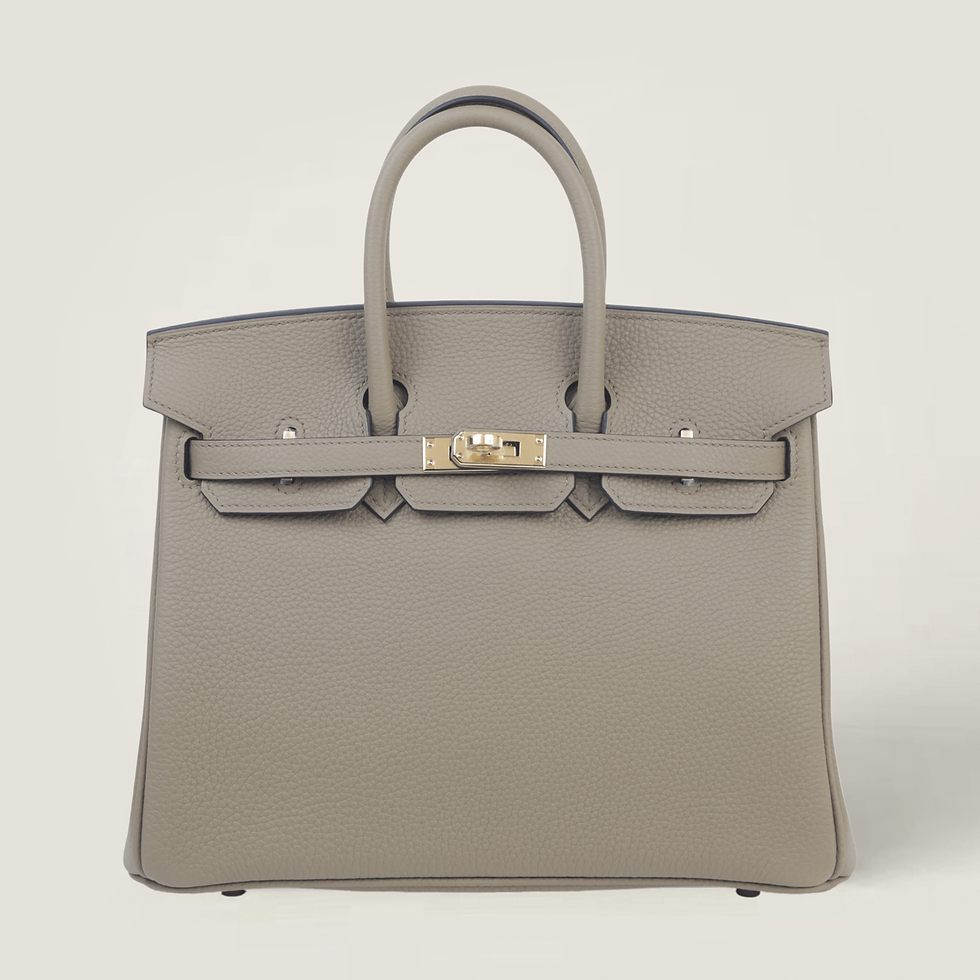 25cm Beige Marfa Togo Leather Handbag – Gold Hardware - ArvelleParis