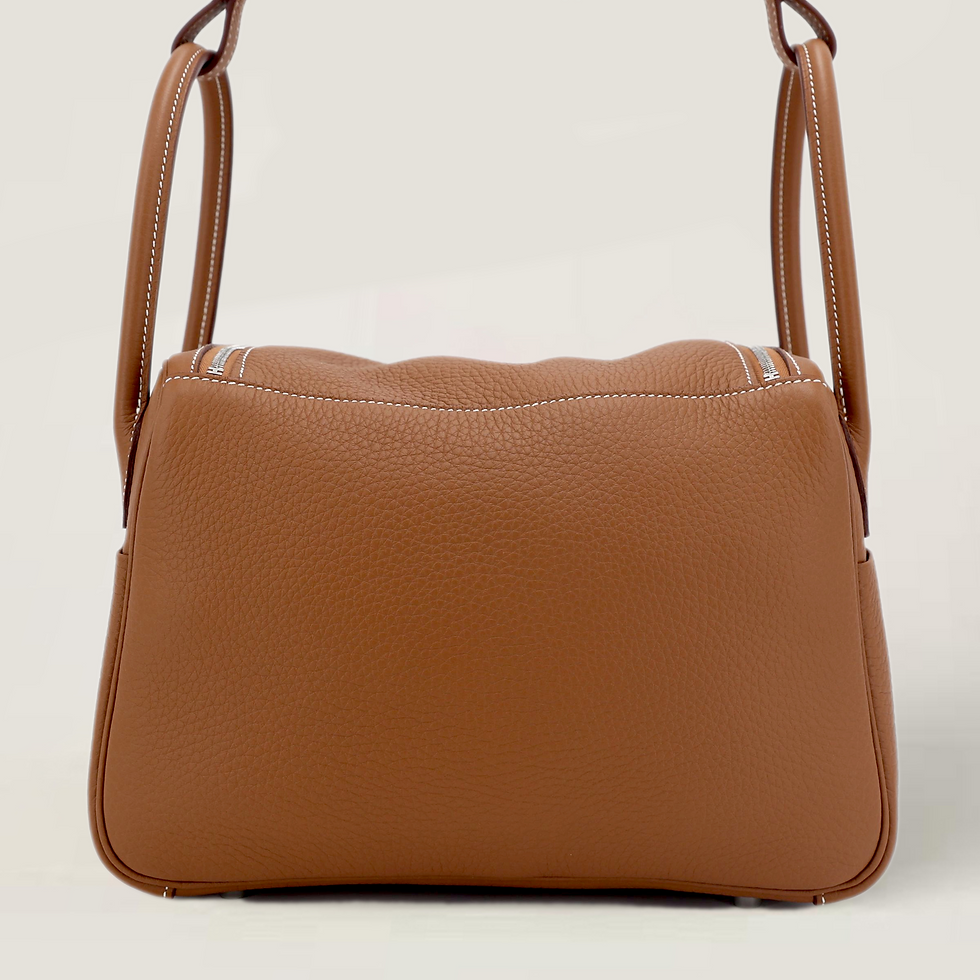 Thumbnail: Lindy 26 Gold Clemence Leather Handbag – Silver Hardware - ArvelleParis