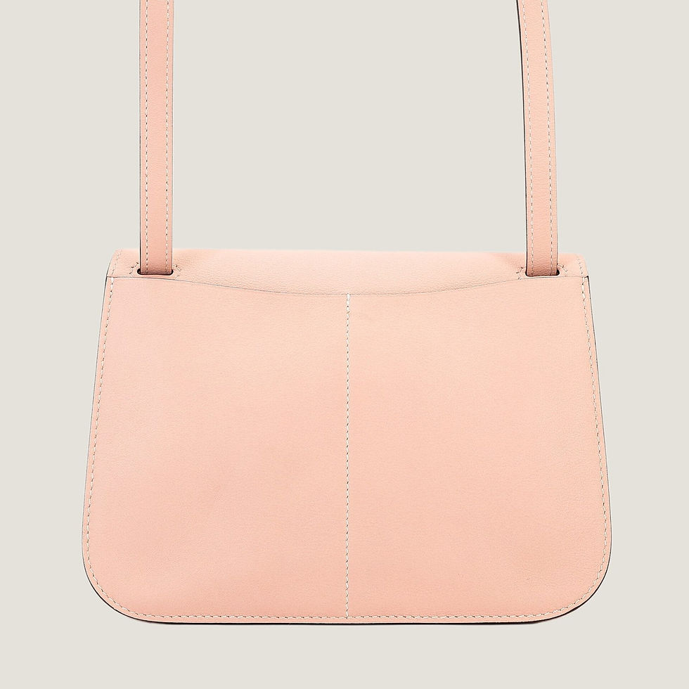 Thumbnail: Halzan Mini 22cm Rose Eglantine Swift Leather Handbag – Silver Hardware - ArvelleParis