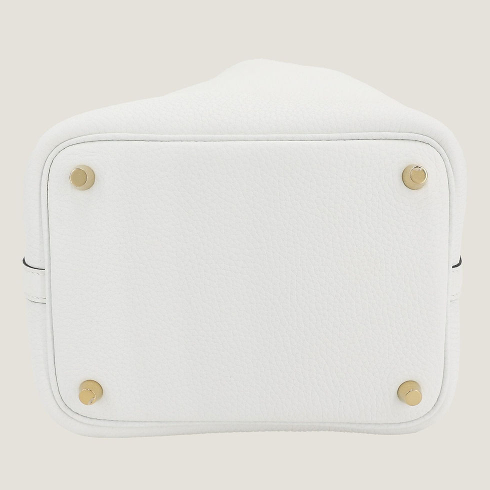 Thumbnail: Picotin Lock PM New White Clemence Leather Bucket Bag – Gold Hardware - ArvelleParis