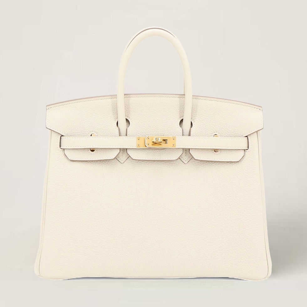 25cm Craie Togo Leather Handbag – Gold Hardware - ArvelleParis