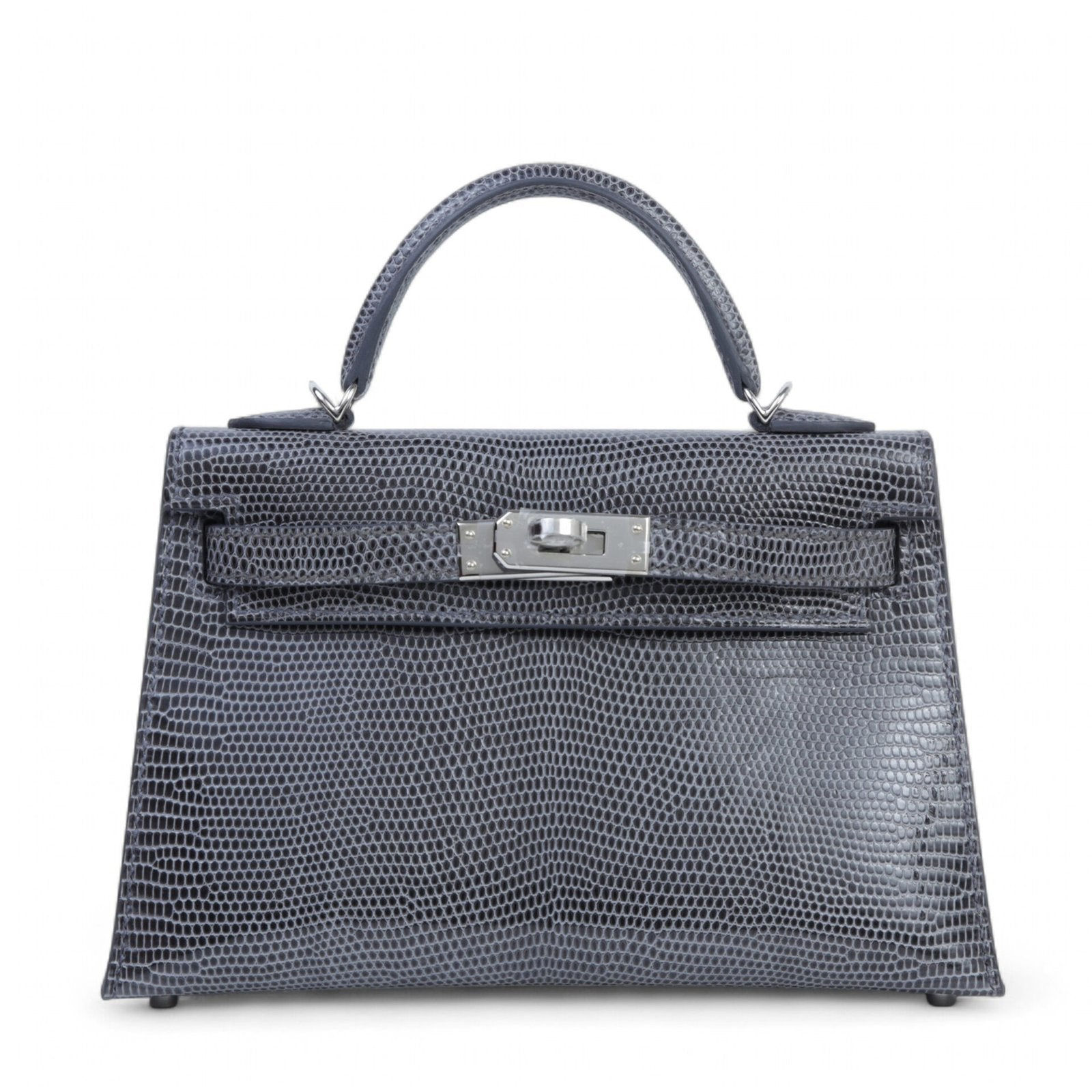 Mini II Ardoise Lizard Leather Handbag – Silver Hardware - ArvelleParis