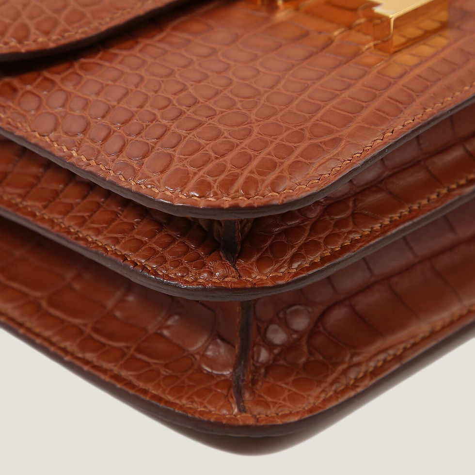 Thumbnail: Mini 19 Gold Matte Alligator Shoulder Bag – Gold Hardware - ArvelleParis