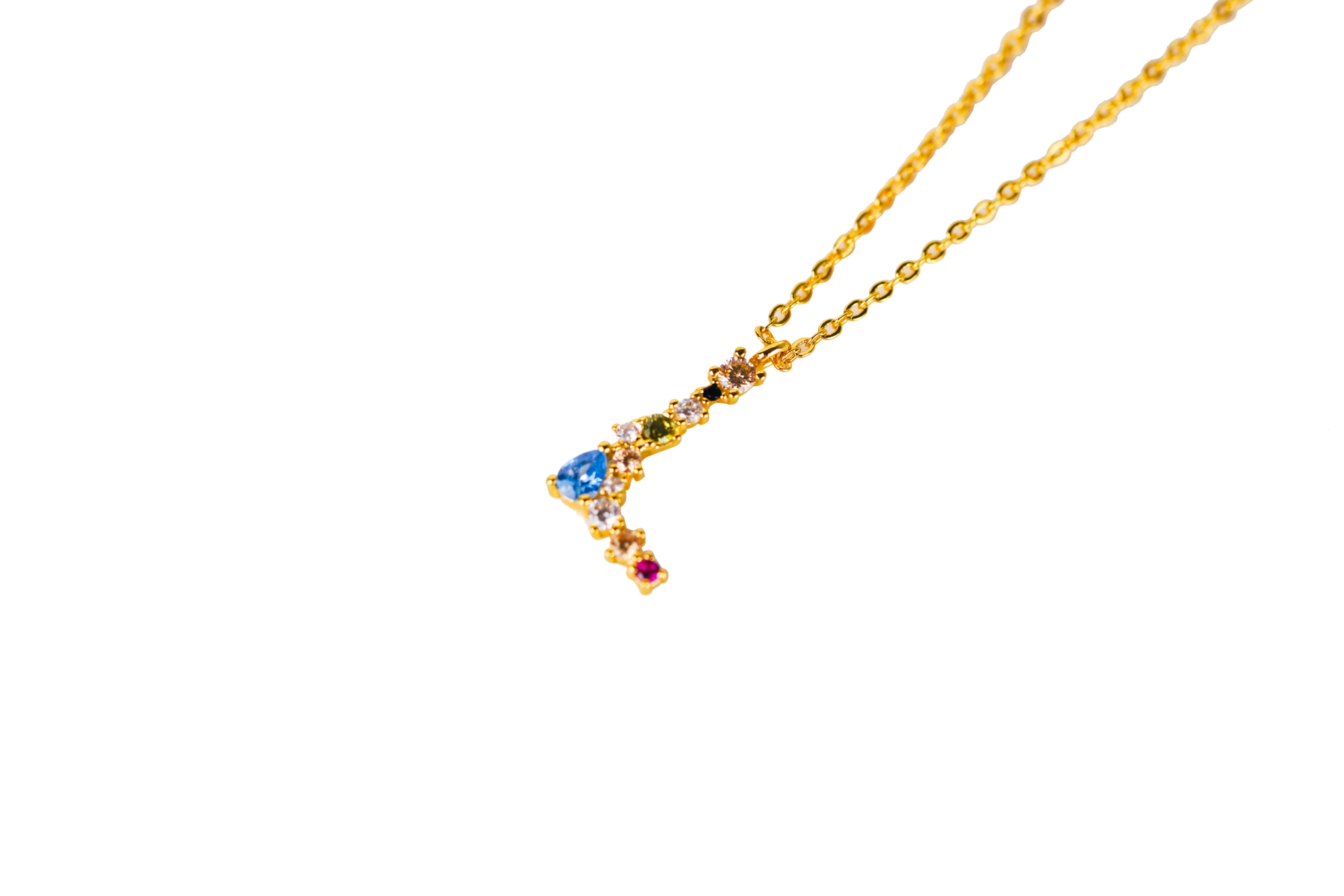 Soul Gemstone Letter Necklace -L