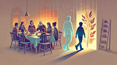 depicting emotional separation within a family