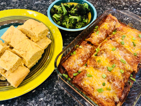 GF Chicken Enchiladas with homemade flour tortillas!