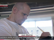 Artist Juan Albarran from Spain working on a manga project