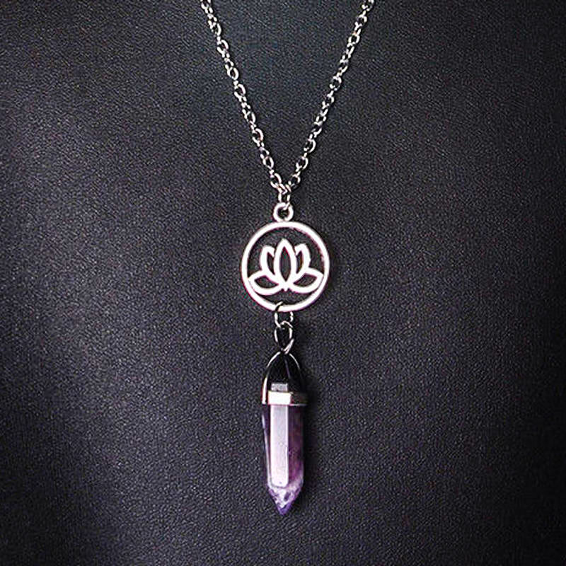 Pendentif Améthyste Pendule Lotus Zen