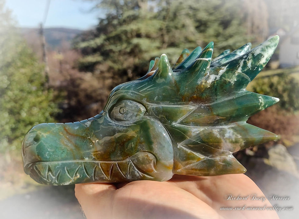 Miniature : Dragon en Agate Indienne "Rainforest"