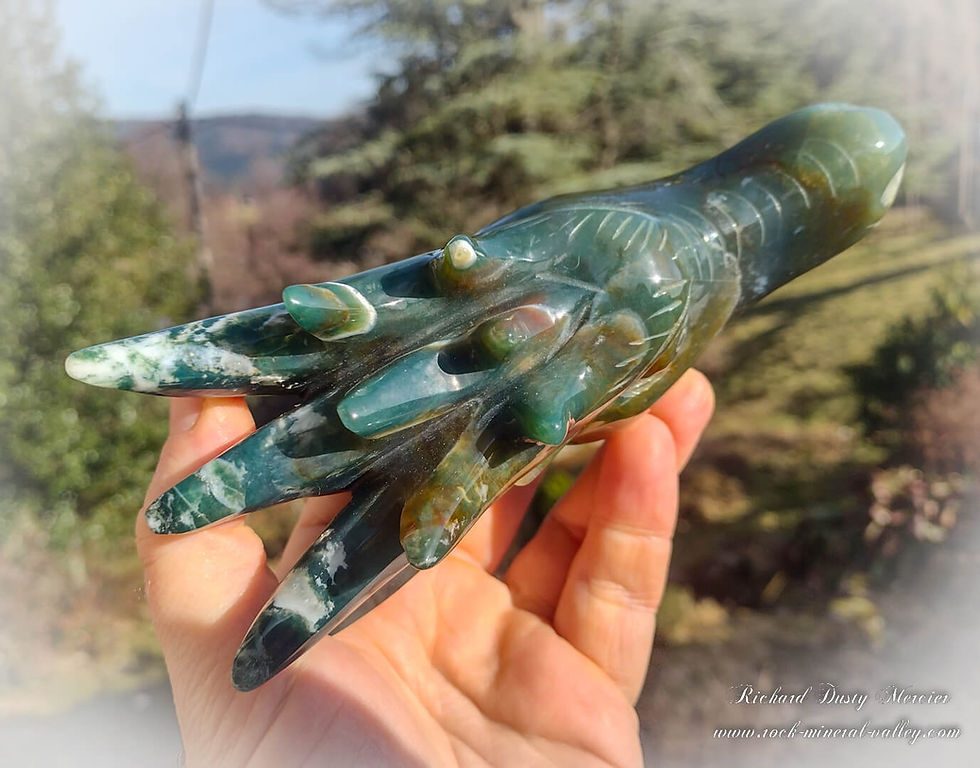 Miniature : Dragon en Agate Indienne "Rainforest"