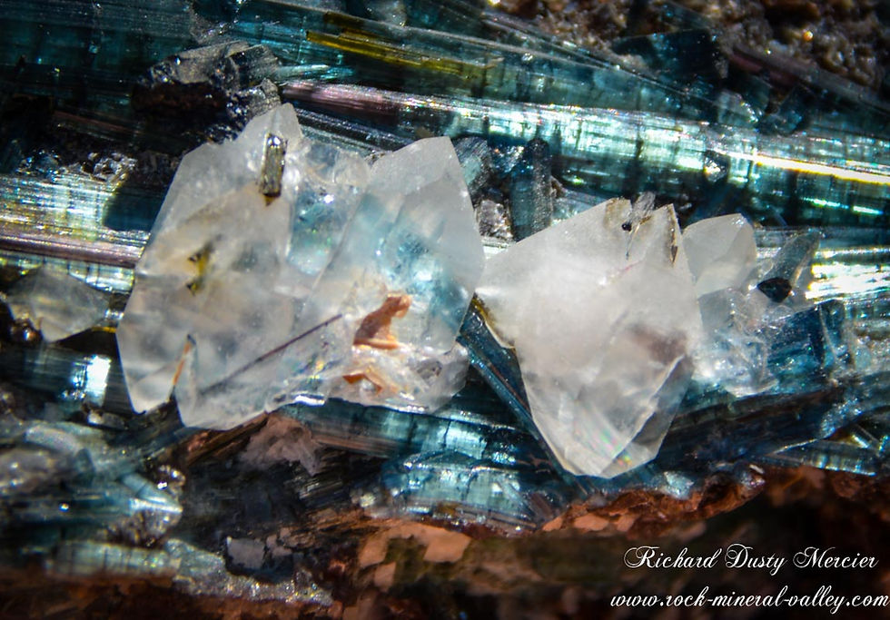 Miniature : Tourmaline bleue Indigolite avec Quartz du Brésil