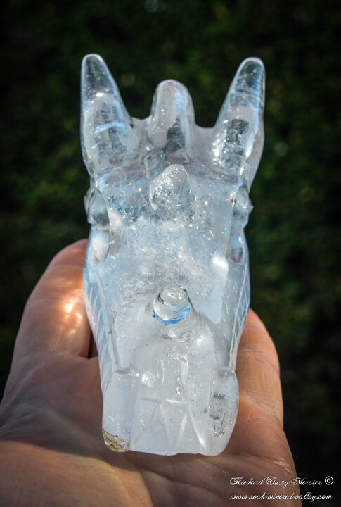 Miniature : Crane de Cristal Dragon en Cristal de Quartz "La Pureté"
