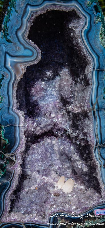 Miniature : Geode d'Améthyste avec Agate bleue AAA+++