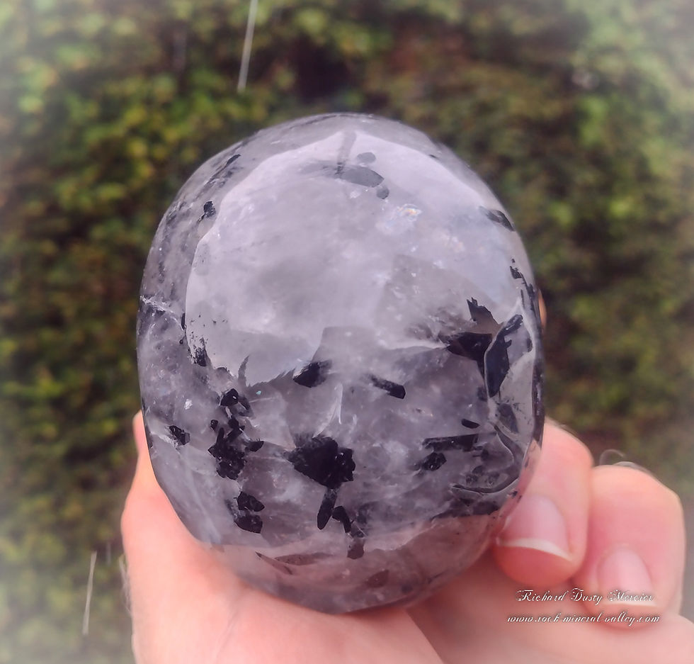Miniature : Cristal en Tourmaline noir Schorl dans du Quartz  "Protector"