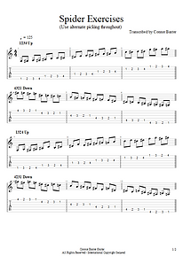 CBG Guitar Spider Exercises Example (2025) Copyright