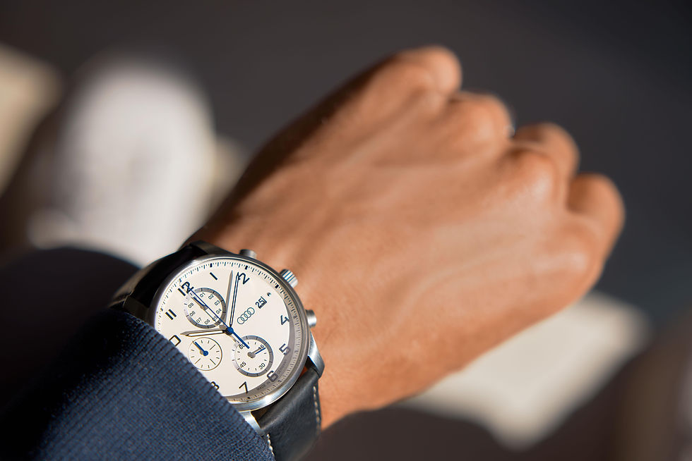 Thumbnail: Audi chronograph, men, silver/beige