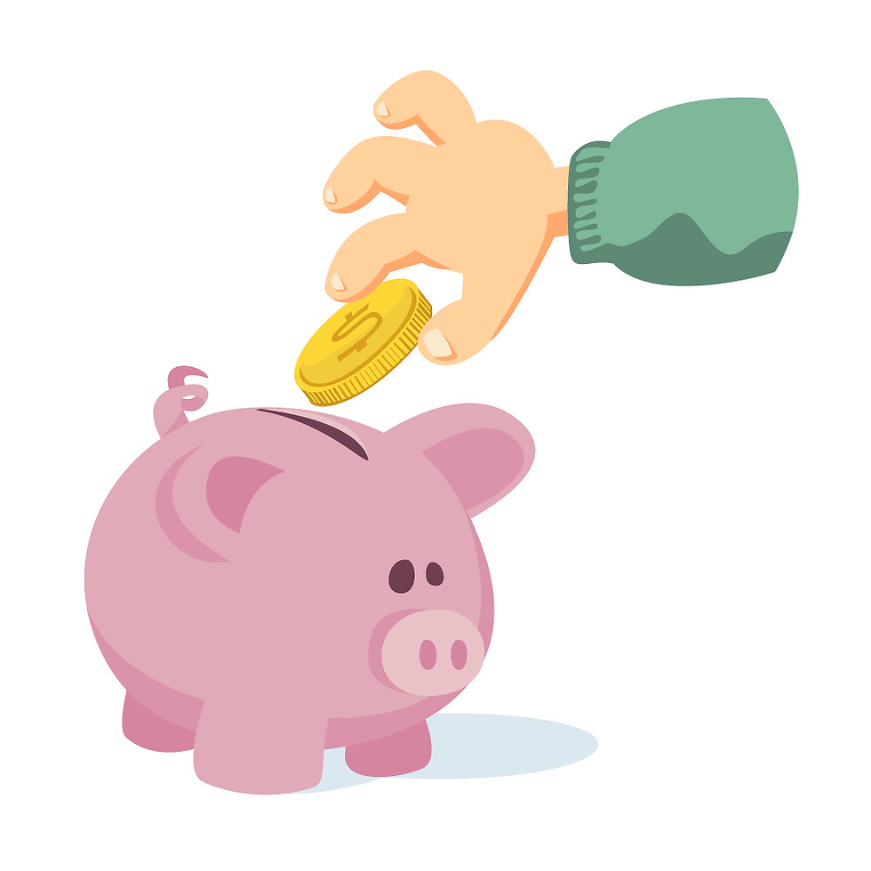 Saving with a piggy bank