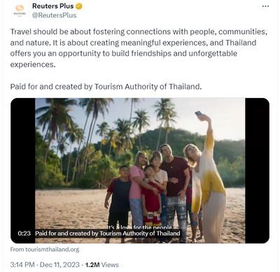 Tourism of thailand LinkedIn ad