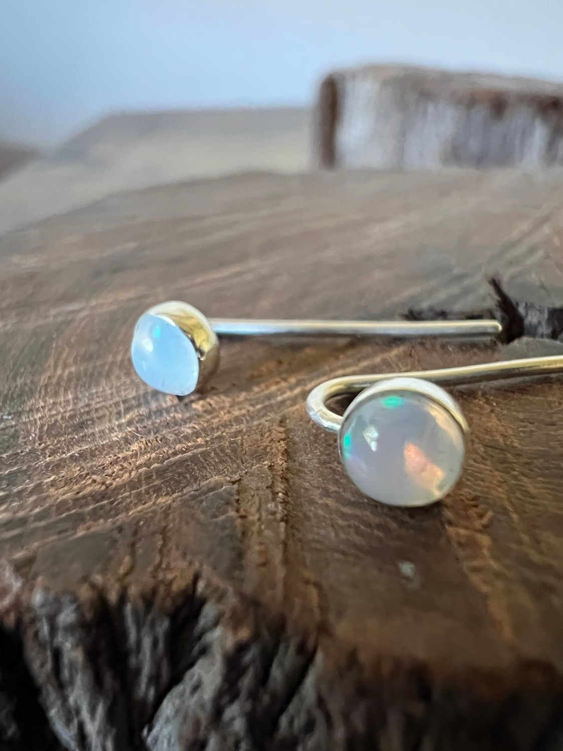 Minimalist Earrings with Opal/Turquoise/Amethyst
